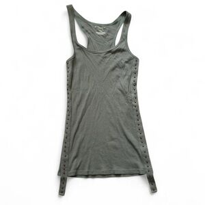 Y2K VTG Olive Green Old Navy Studded Grommet Side Tank Top Size M